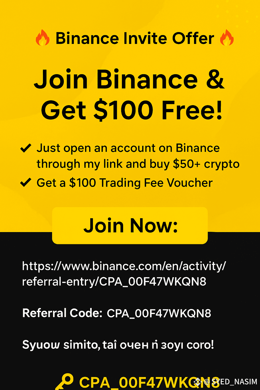 🔥 Binance Invite Offer 🔥 📢 Join Binance & Get $100 | SYED_NASIM on  Binance Square