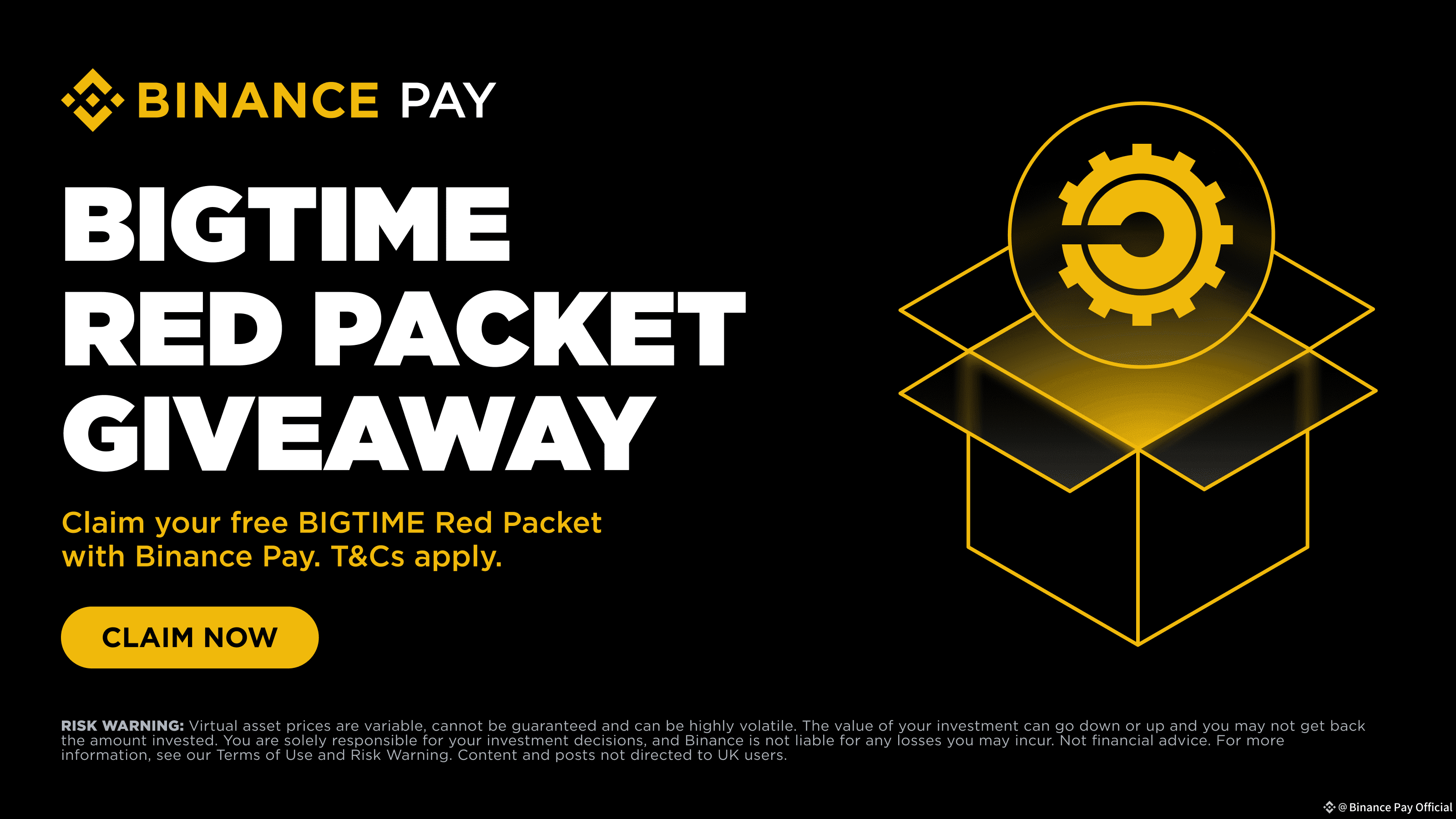 Free $BIGTIME up for grabs! Use #BinancePay to claim your | Binance Pay  Official on Binance Square