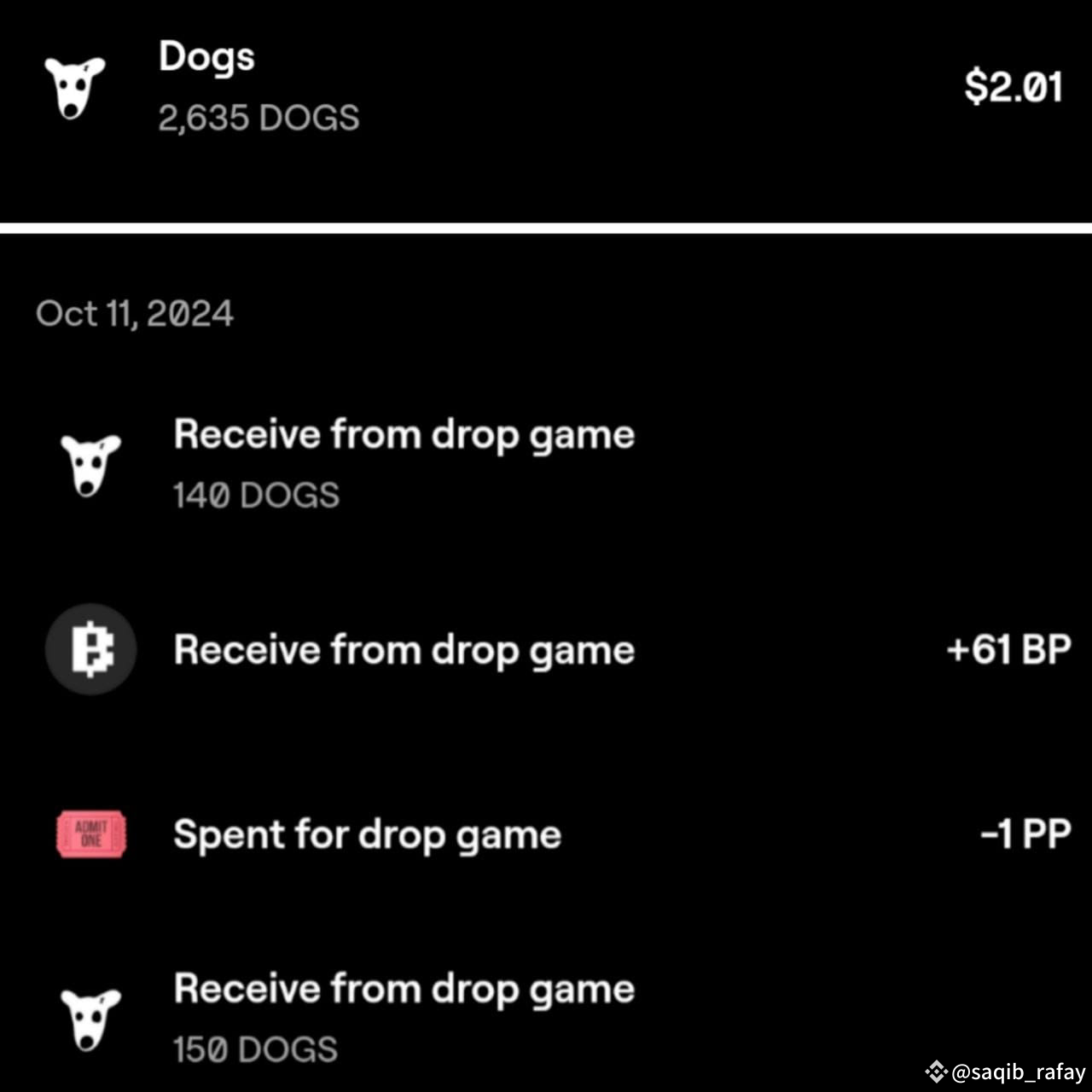 Earned $2 worth of $DOGS in the Blum Drop Games, around 30 | saqib ...