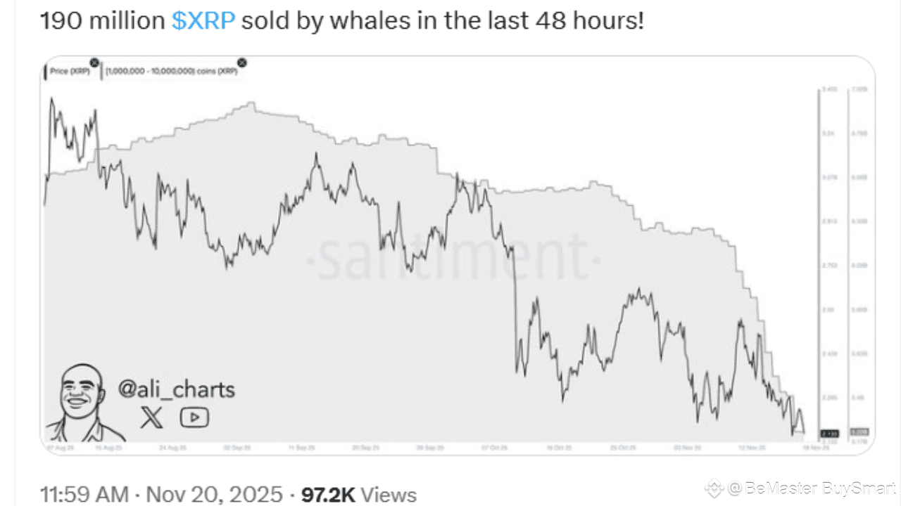 Whales Have Sold 190,000,000 XRP in 48 Hours as Price Stutters | BeMaster  BuySmart on Binance Square
