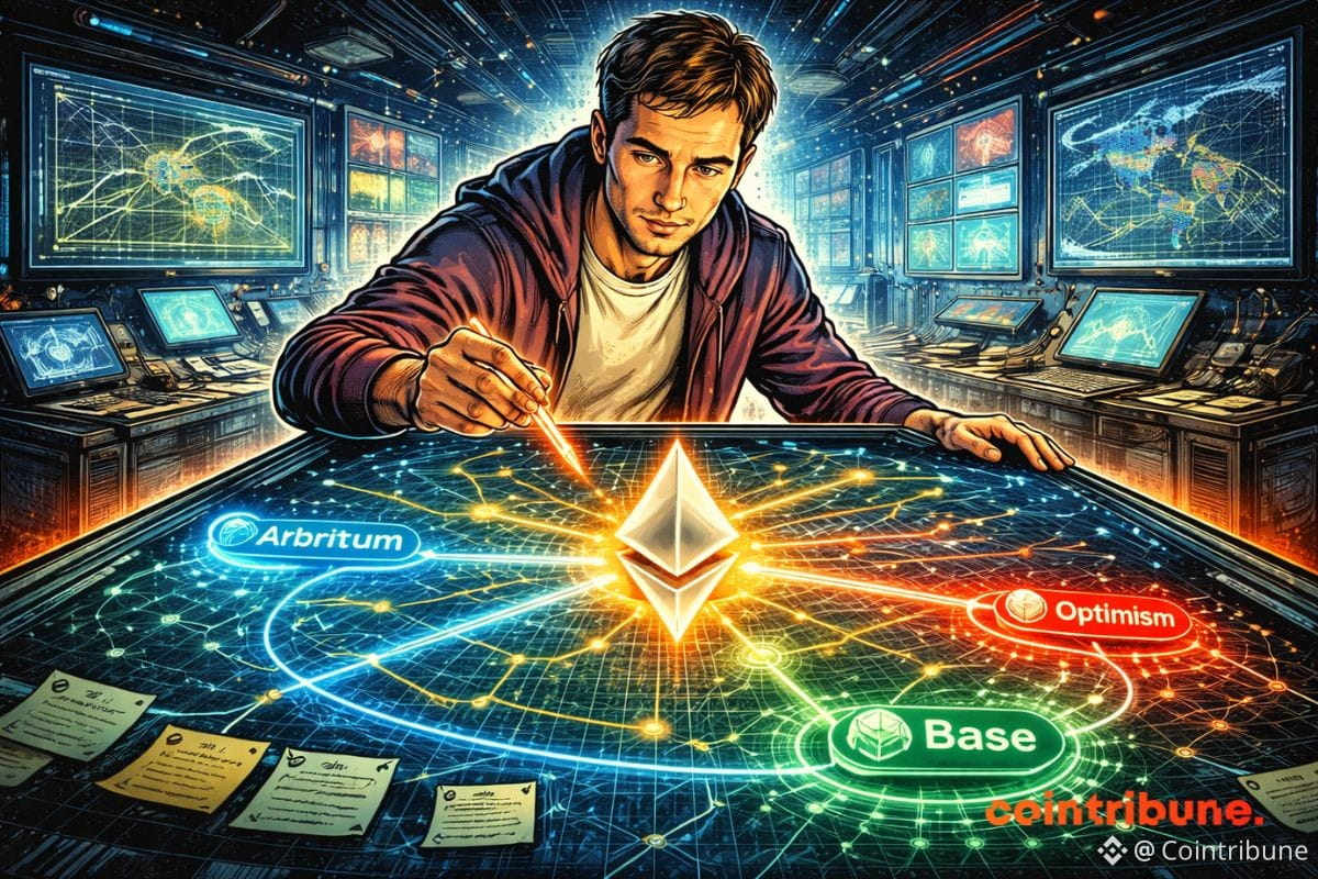 Vitalik redessine l’écosystème Ethereum, tandis que les logos L2 s’éloignent chacun vers leur propre destinée.