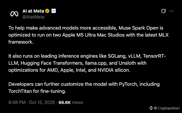 Two Mac Studios can run Meta's new 816 billion-parameter open model.