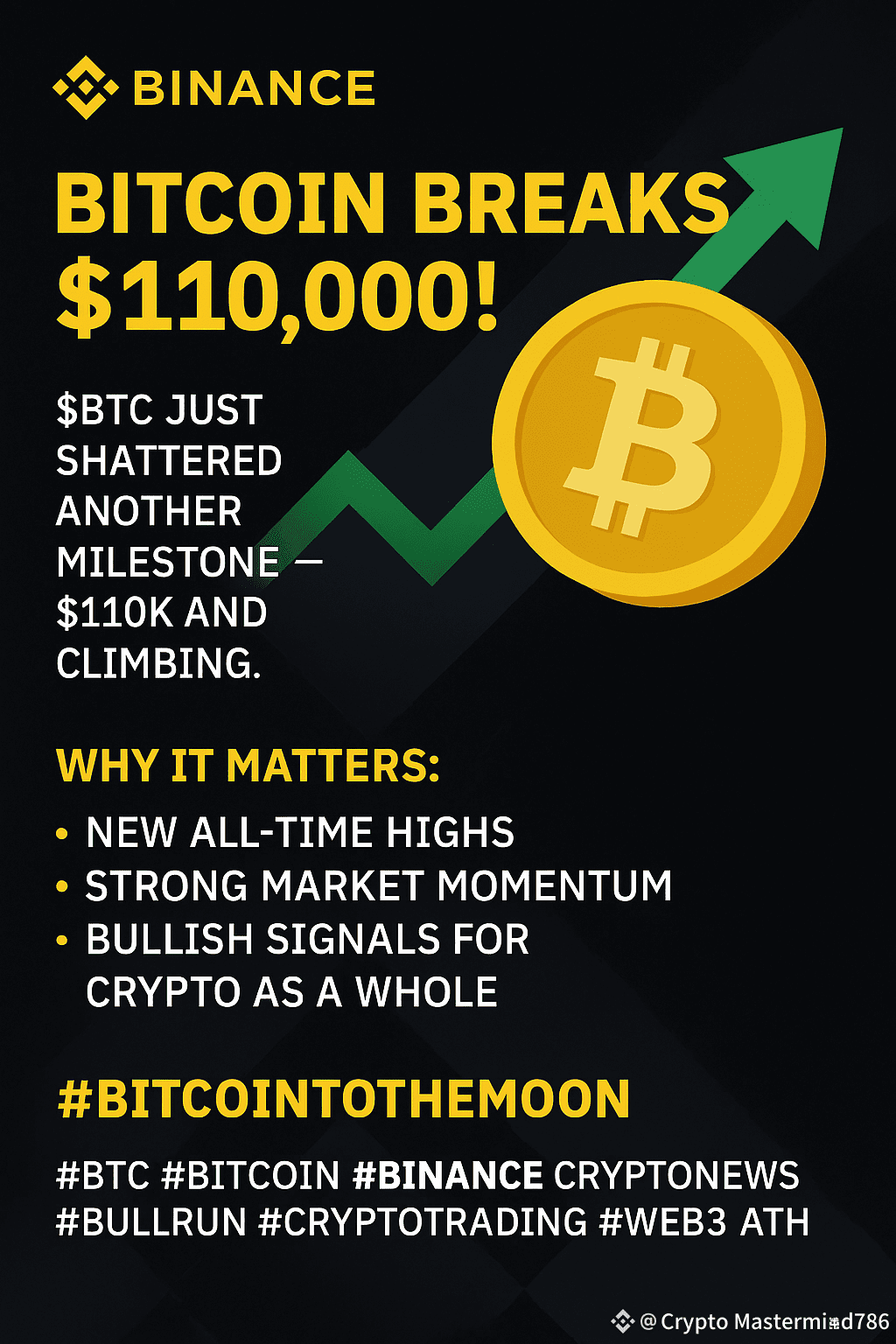 Bitcoin Breaks $110,000! $BTC $BTC just shattered another | Crypto  Mastermind786 on Binance Square