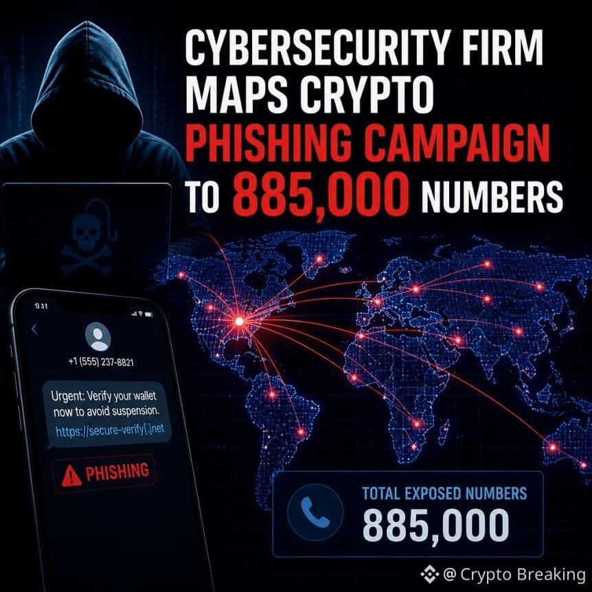 Cybersecurity Firm Maps Crypto Phishing Campaign To 885,000 Numbers