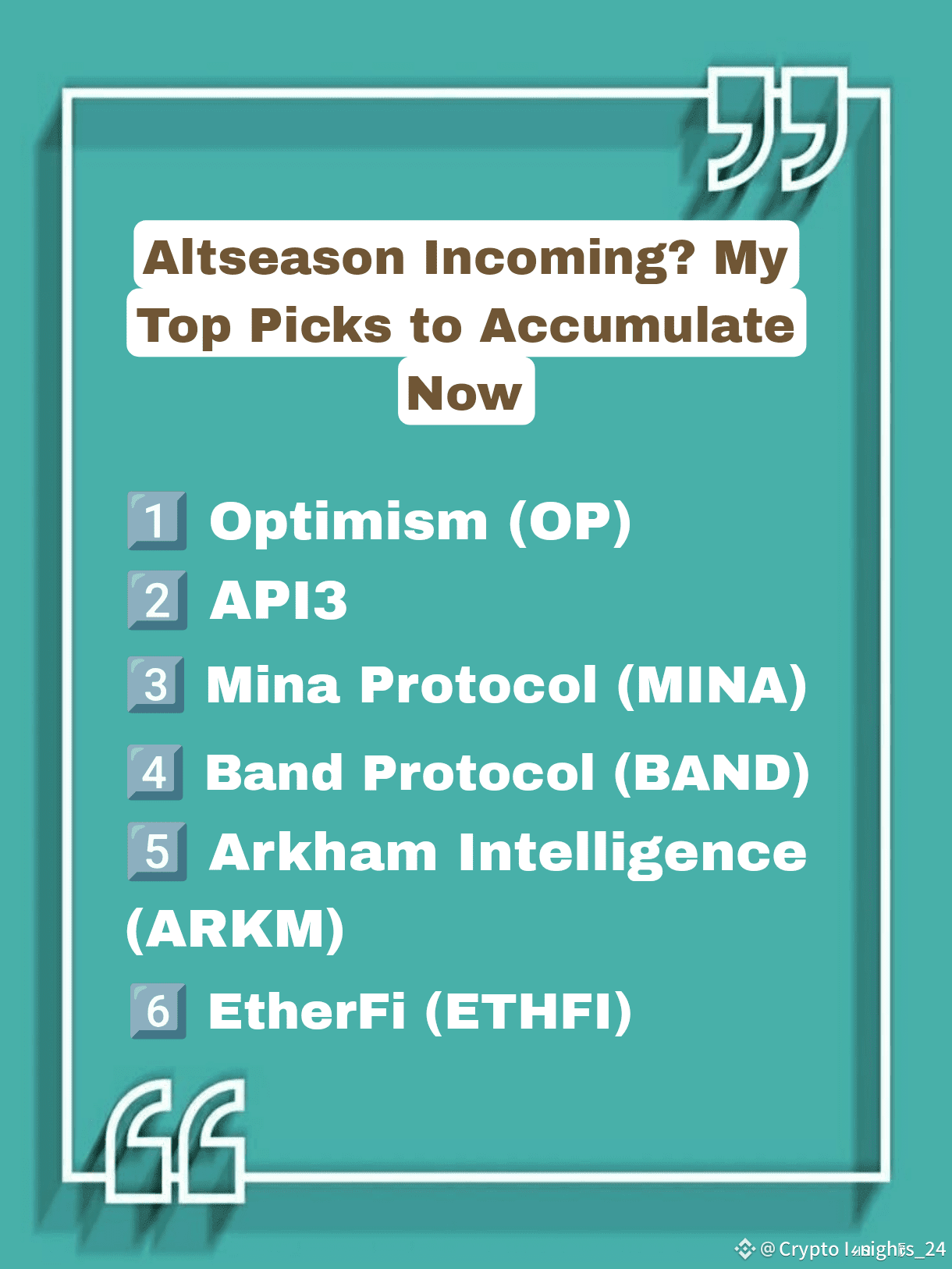 🚨 Altseason Incoming? My Top Picks to Accumulate Now 🚨 $OP | Crypto  Insights_24 on Binance Square
