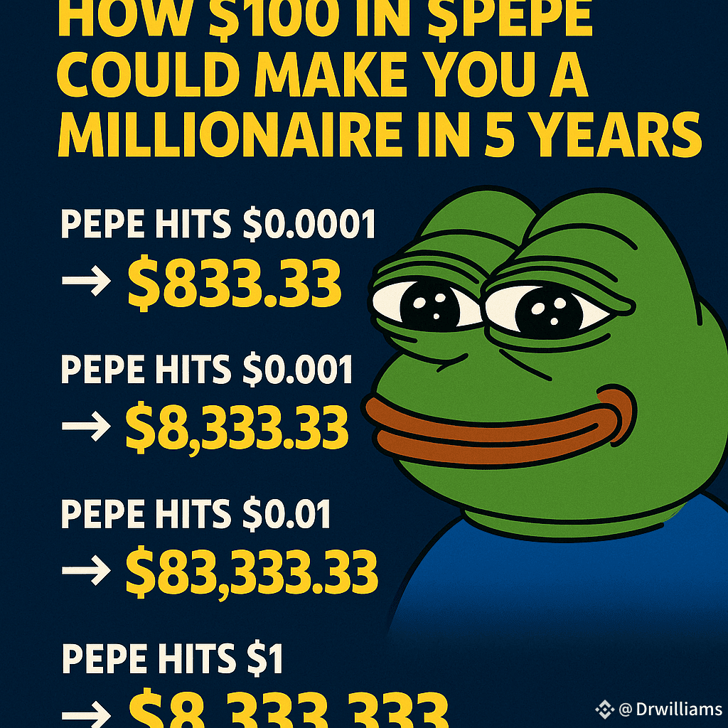 pepe #crypto #millionaires 💥 How Just $100 in $PEPE Could | 龙币阁 on Binance  Square