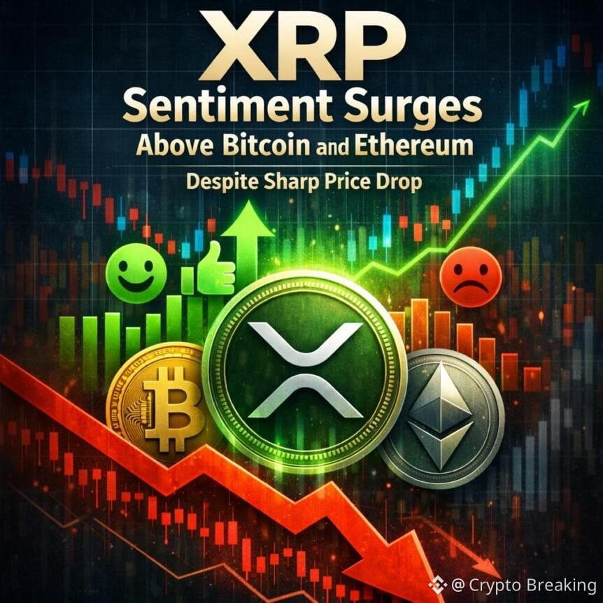 Xrp Sentiment Surges Above Bitcoin And Ethereum Despite Sharp Price Drop