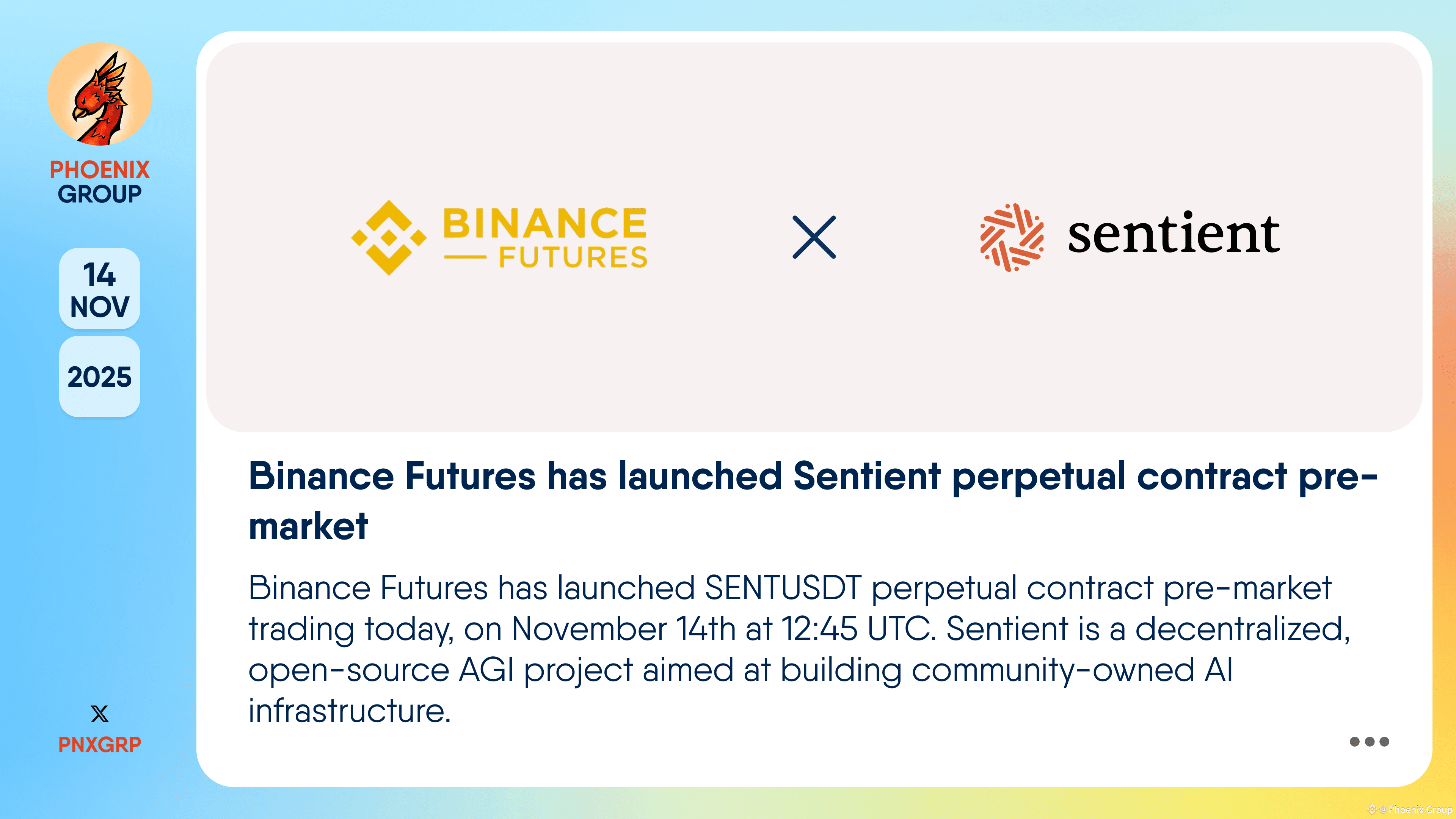 Binance Futures has launched Sentient perpetual contract | Phoenix Group on  Binance Square