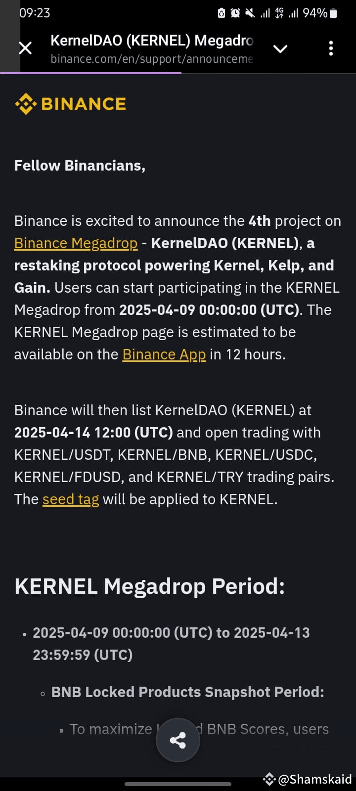 Latest #kerneldaomegadrop News, Opinions and Feed Today | Binance Square