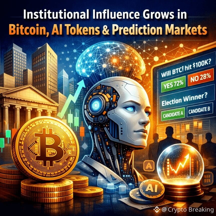 Institutional Influence Grows In Bitcoin, Ai Tokens & Prediction Markets