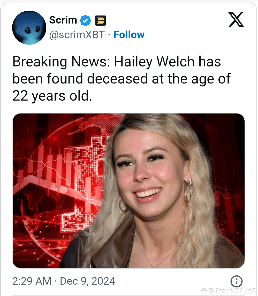 Is Hailey Welch(Hawk tuah girl) Dead😱😢? Viral Tweet Explored Amid Crypto  Scam Rumors 😭 | Shoko SK_InD on Binance Square