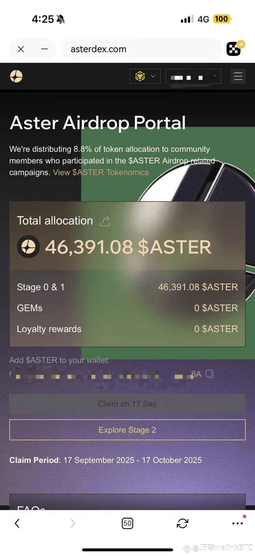 Brothers Check the airdrop Aster announces that the $ASTER | 万联welinkBTC on  Binance Square