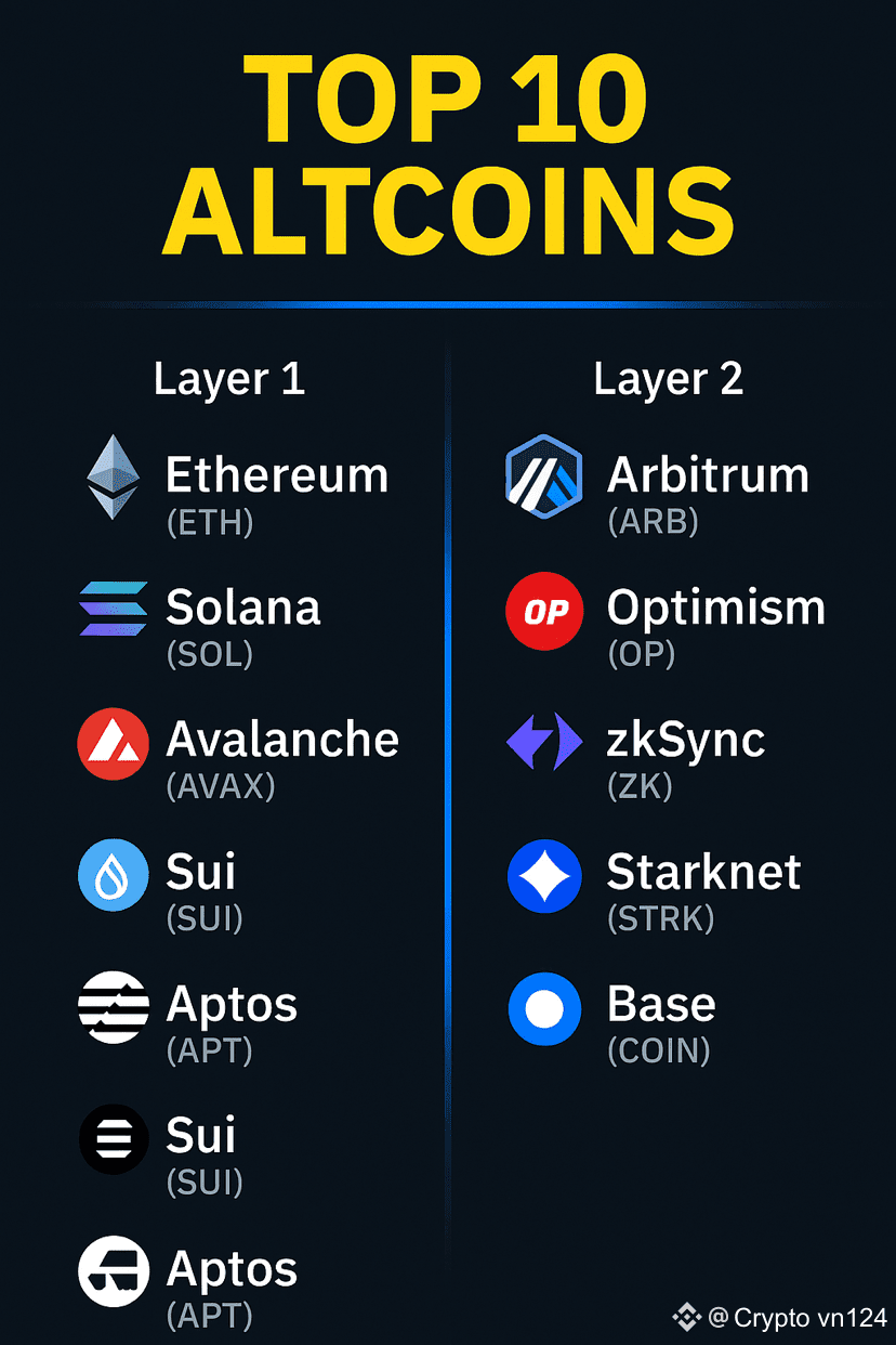 Top 10 Altcoins in Layer 1 & Layer 2 I. Top 5 Notable Layer | Crypto vn124  on Binance Square