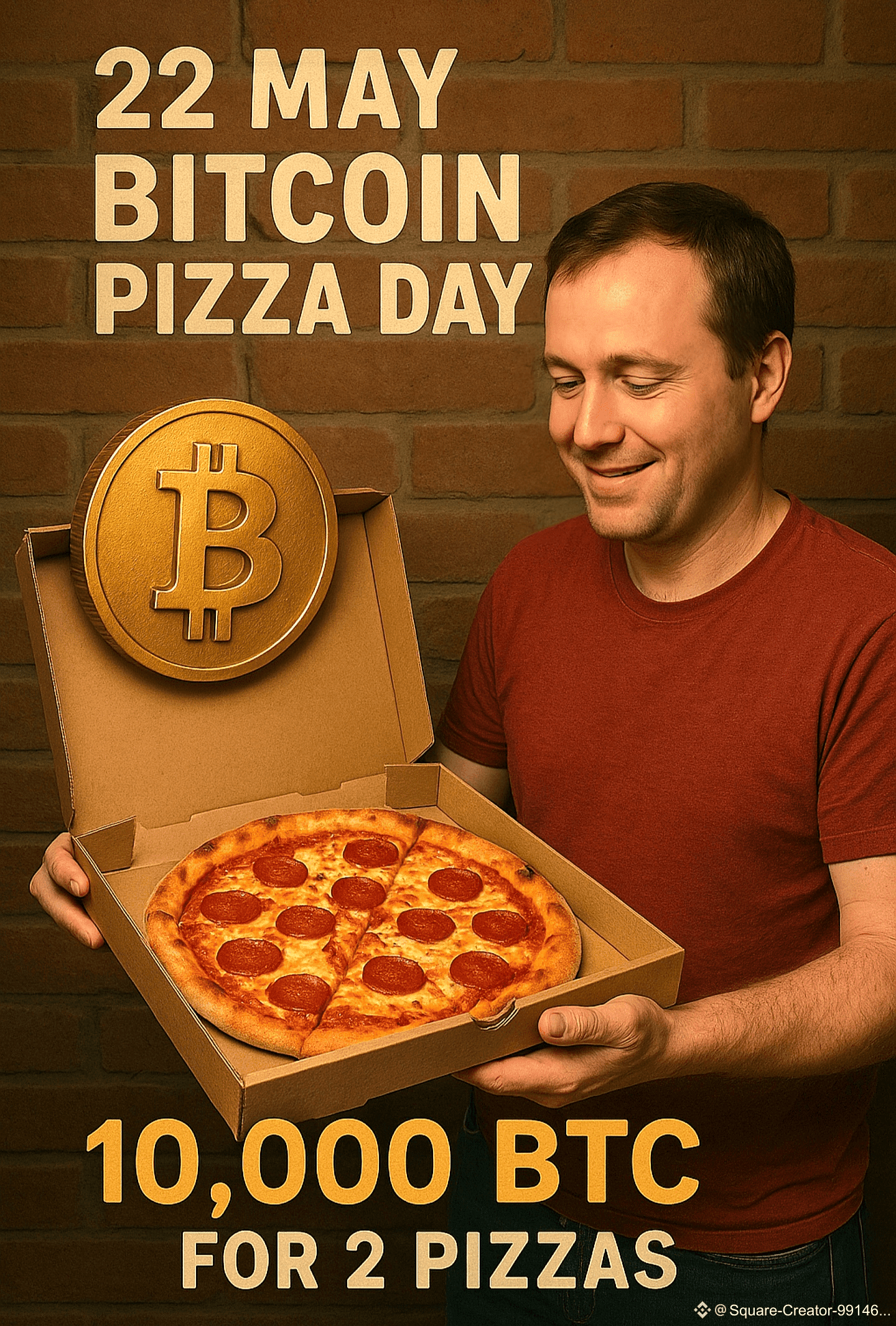 BinancePizza Binance Pizza（或比特币披萨日）每年在5月22日庆祝，以纪念第一次使用比特币购| AHMED  eyoon发布于币安广场