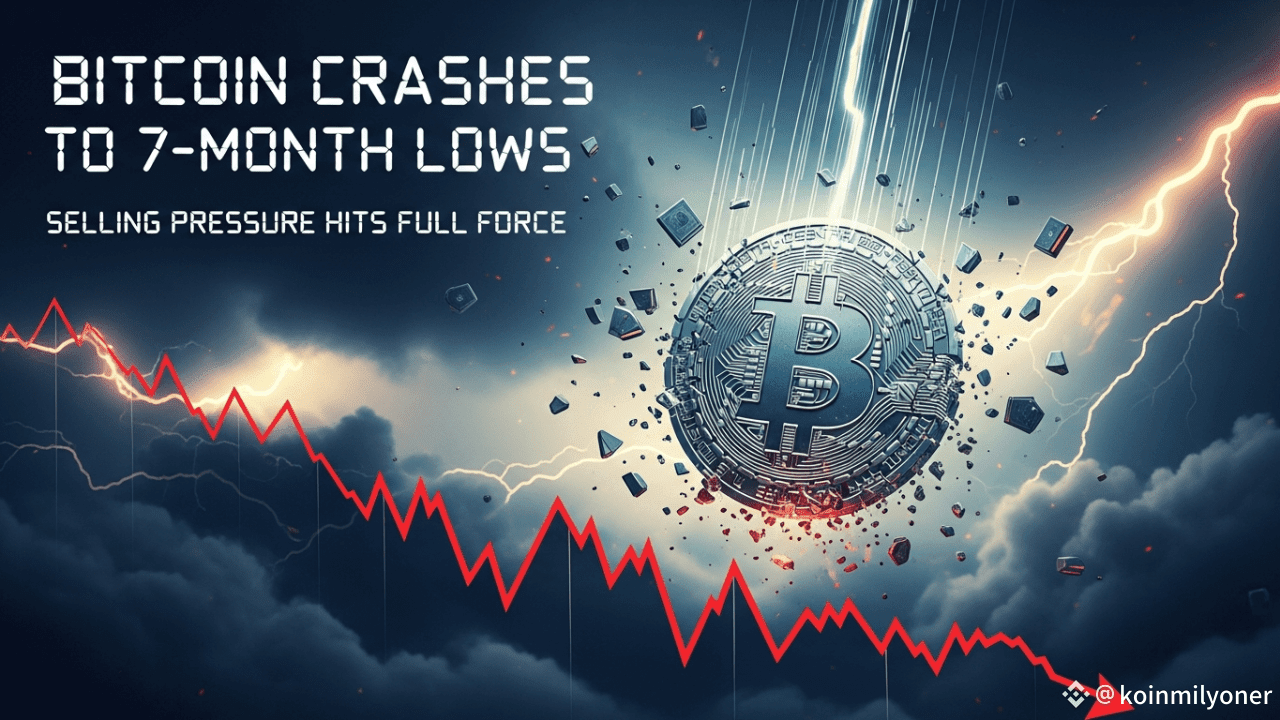 Bitcoin Crashes to 7-Month Lows Selling Pressure Hits Full Force |  koinmilyoner on Binance Square