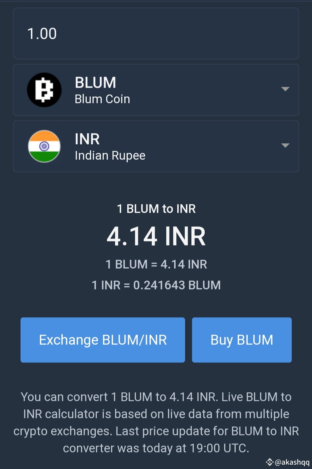 BLUM price in Indian currency 💵 1 Blum= 4.14 INR | akashqq on Binance  Square