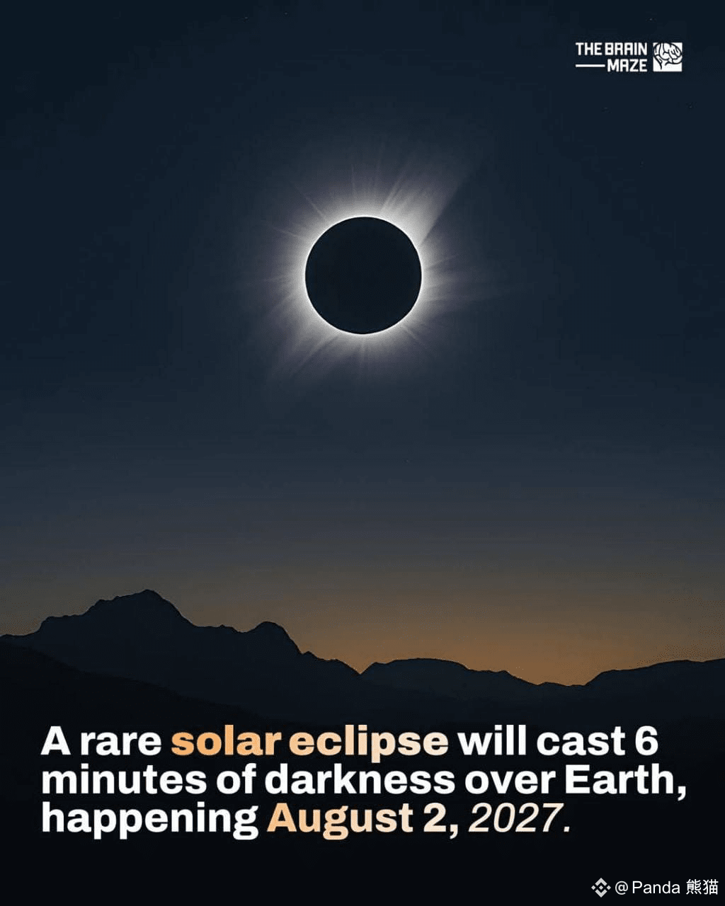 🌑 Total Solar Eclipse — August 2, 2027 For 6 minutes and 2 | Panda 熊猫 on  Binance Square