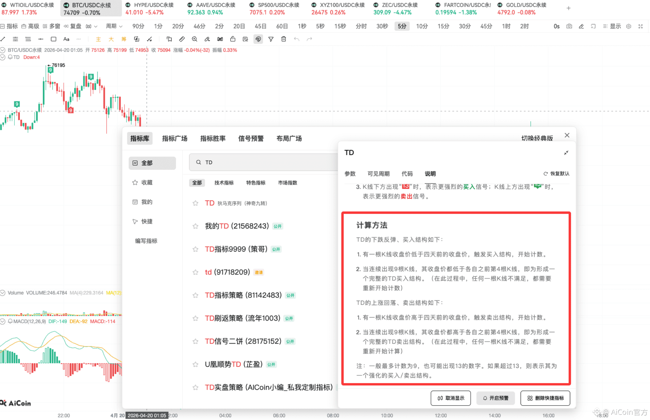 TD 指标实战 | 链上抄底逃顶技巧_aicoin_图4
