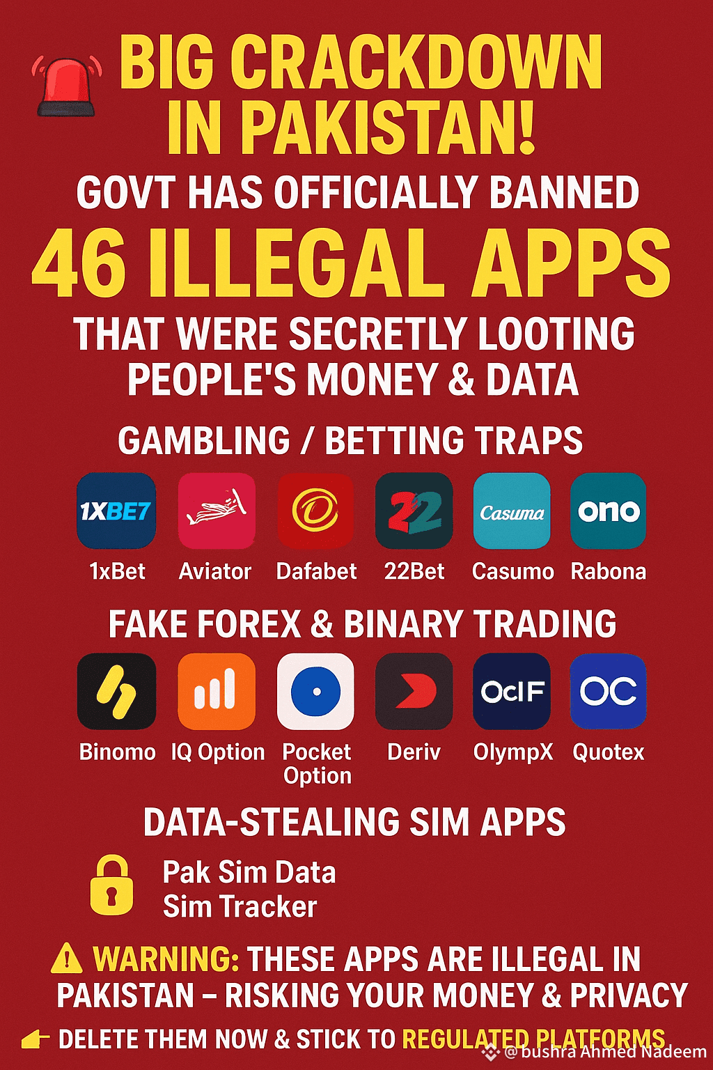 🚨 Big Crackdown in Pakistan! 🚨 Govt has officially banned | bushra Ahmed  Nadeem on Binance Square