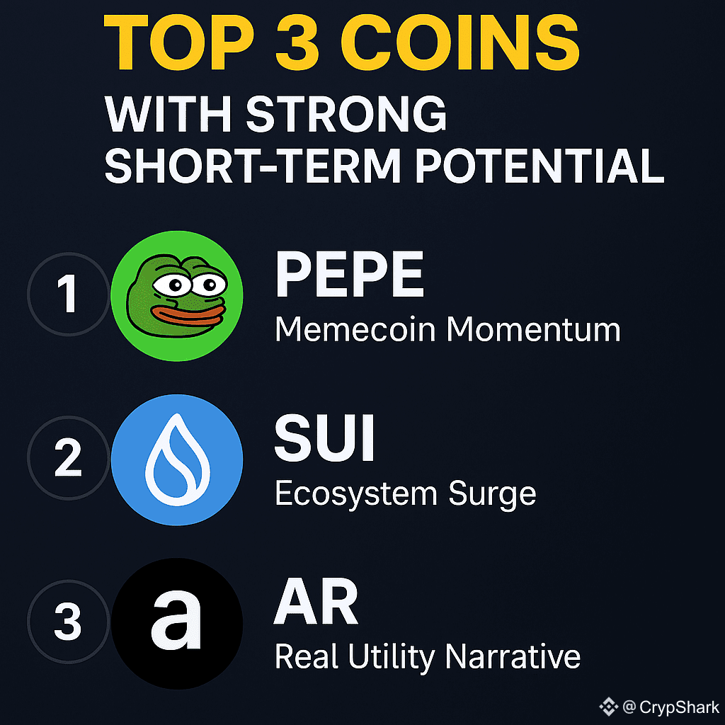 🚀 Top 3 Coins With Strong Short-Term Potential Looking for | CrypShark on  Binance Square
