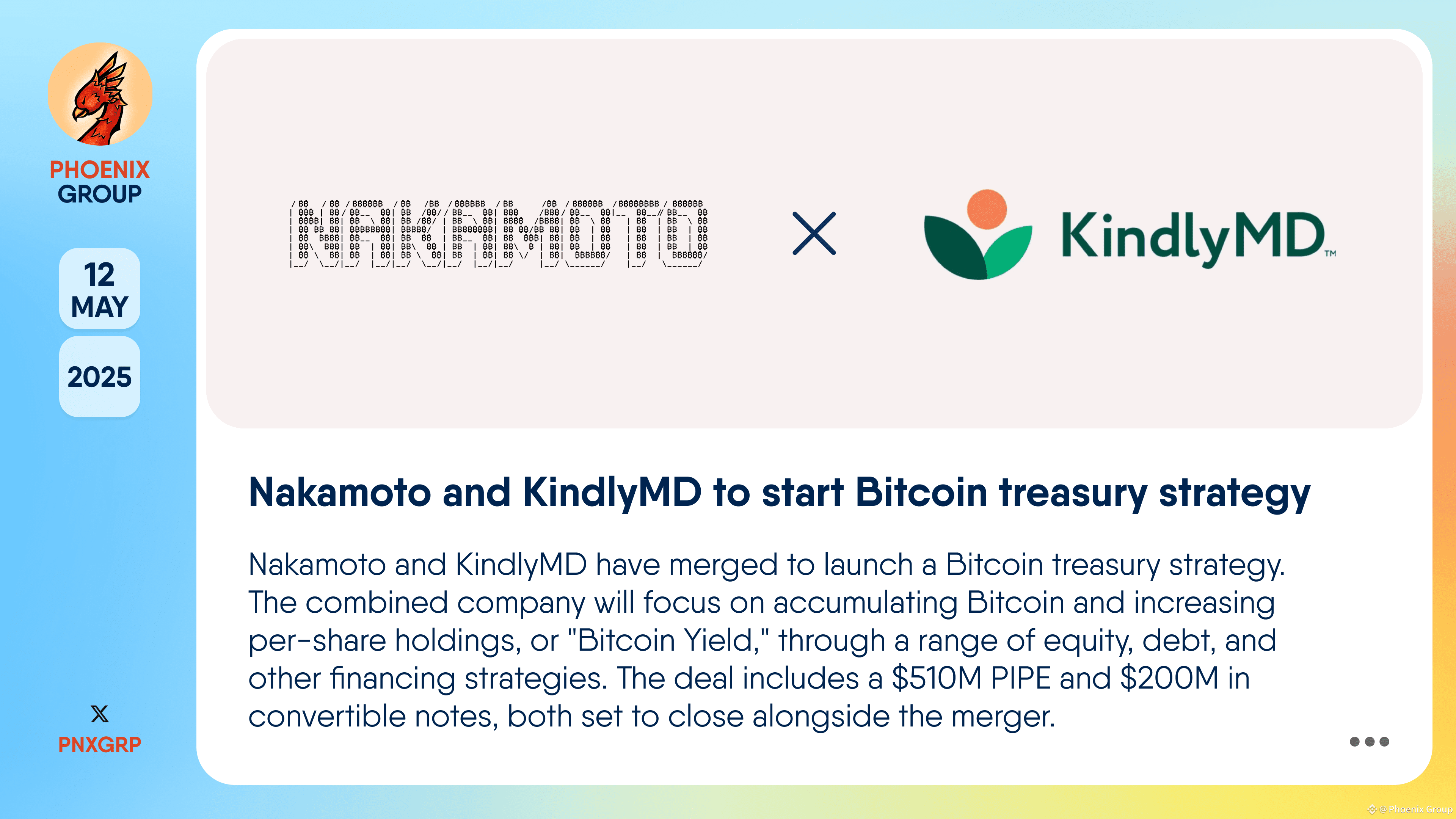 Nakamoto and KindlyMD to start Bitcoin treasury | Phoenix Group on Binance  Square