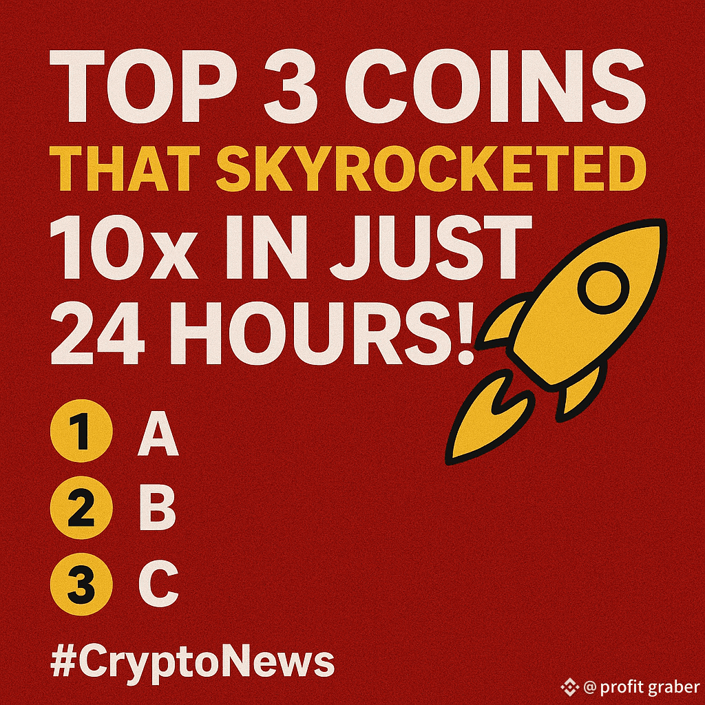 🚀 Top 3 Coins That Skyrocketed 10x in Just 24 Hours! | profit graber on  Binance Square