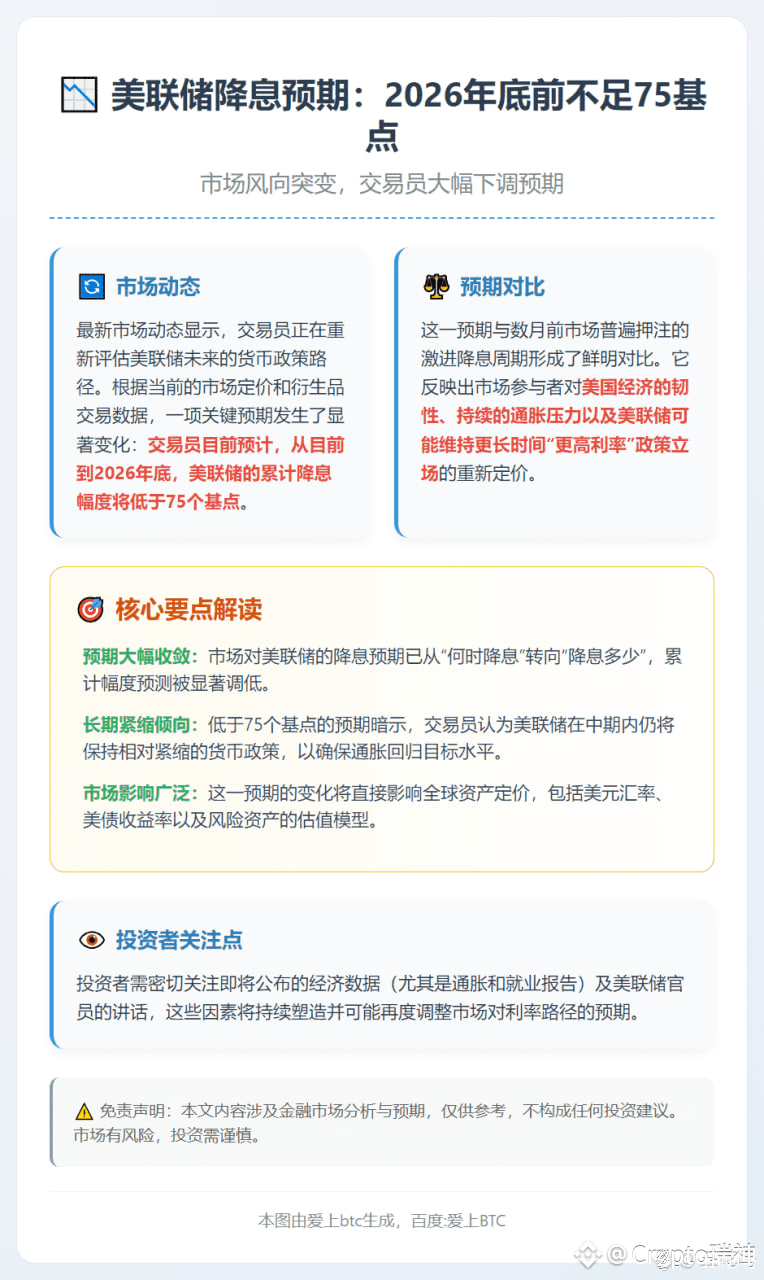 ETH 市场变脸！降息预期“大缩水”，流动性盛宴要散场？ 兄弟们，注意一个关键变化！市场对美联储的降息预期，正在发生| Crypto瑞神发布于币安广场