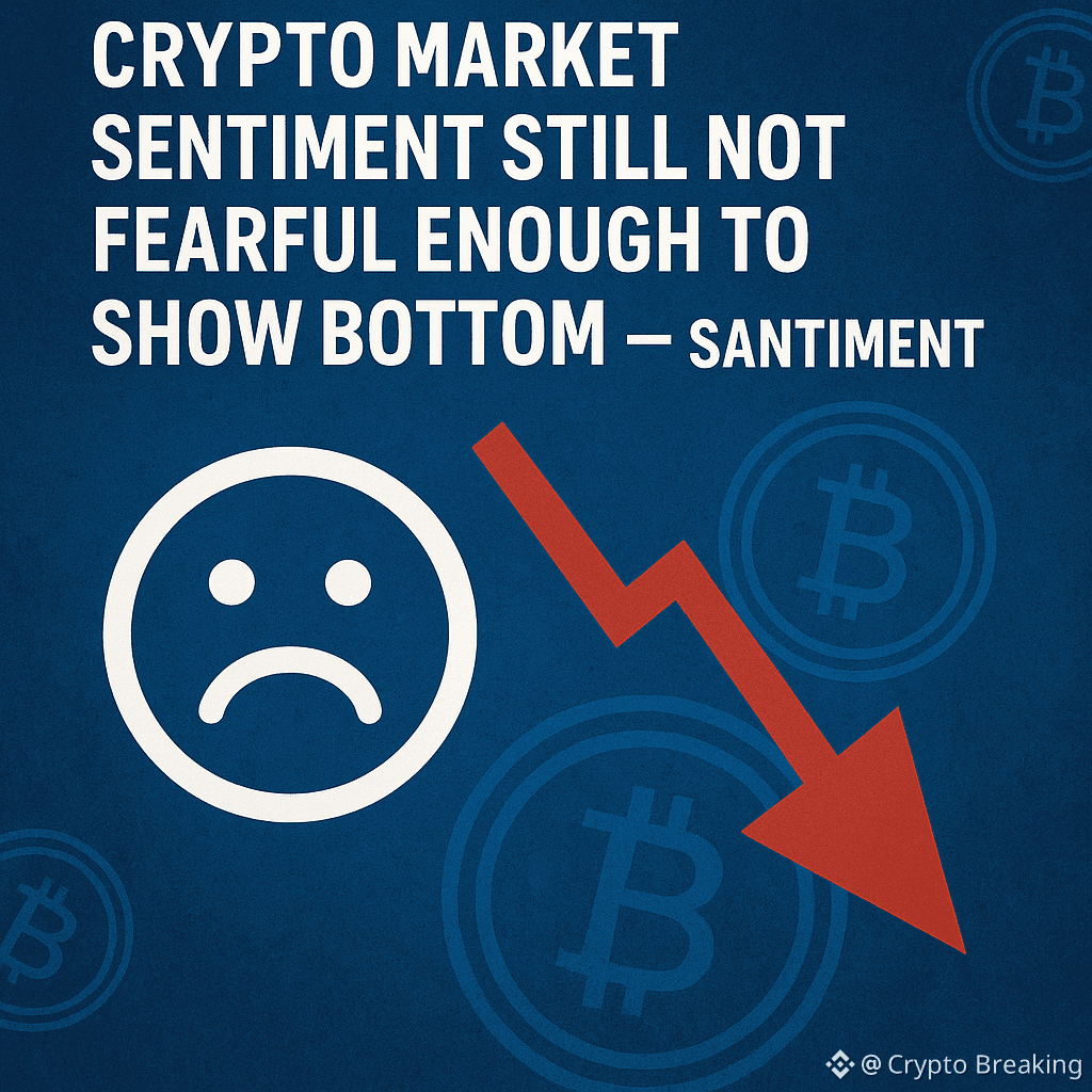 Crypto Market Sentiment Still Not Fearful Enough To Show Bottom — Santiment