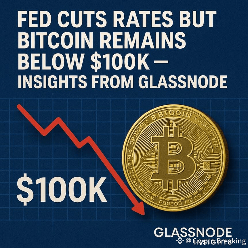 Fed Cuts Rates But Bitcoin Remains Below $100k — Insights From Glassnode