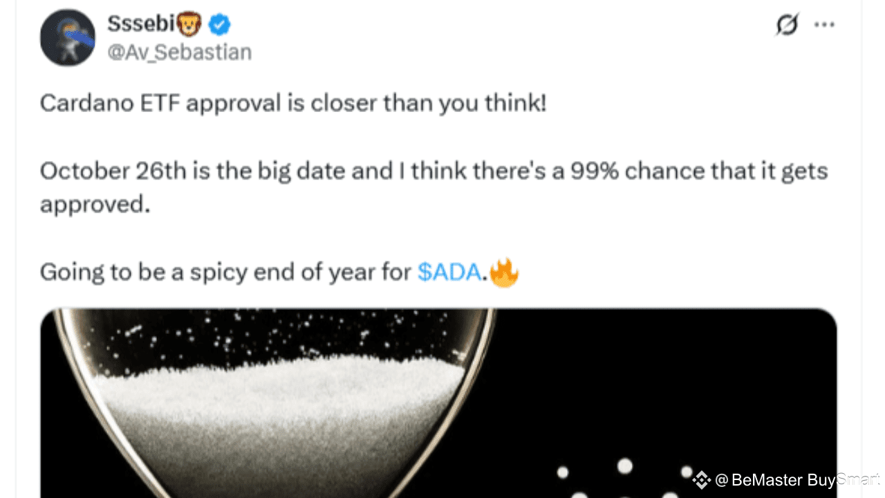 ADA Price Prediction: ETF Speculation Heats Up Ahead of October Decision |  BeMaster BuySmart on Binance Square