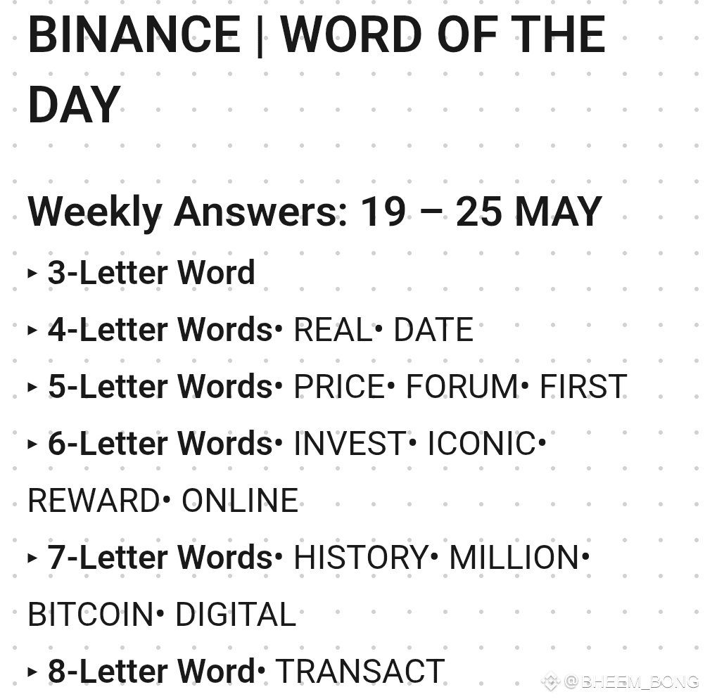 BINANCE | WORD OF THE DAY-19th may | BHEEM_BONG on Binance Square