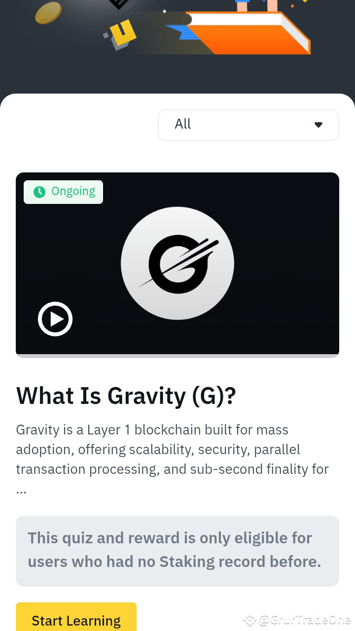 🚀 **Learn & Earn with Binance: Discover Gravity Coin | GrurTradeOne on  Binance Square