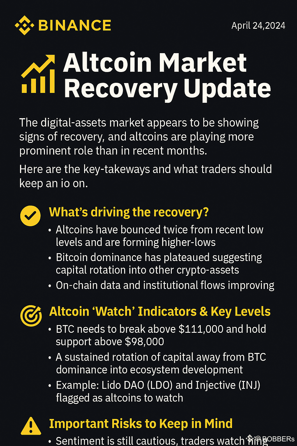 📊 Altcoin-Market Recovery Update The digital-assets market | BOBBERs on  Binance Square