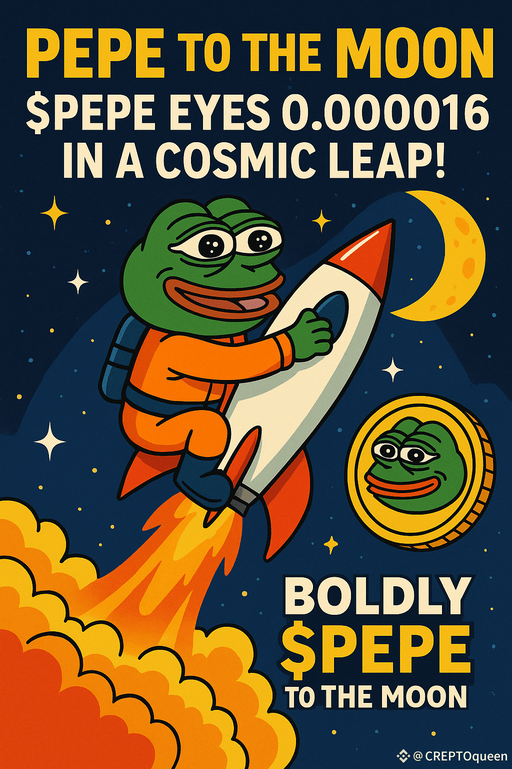 Pepe to the Moon: $PEPE Eyes 0.000016 in a Cosmic Leap
