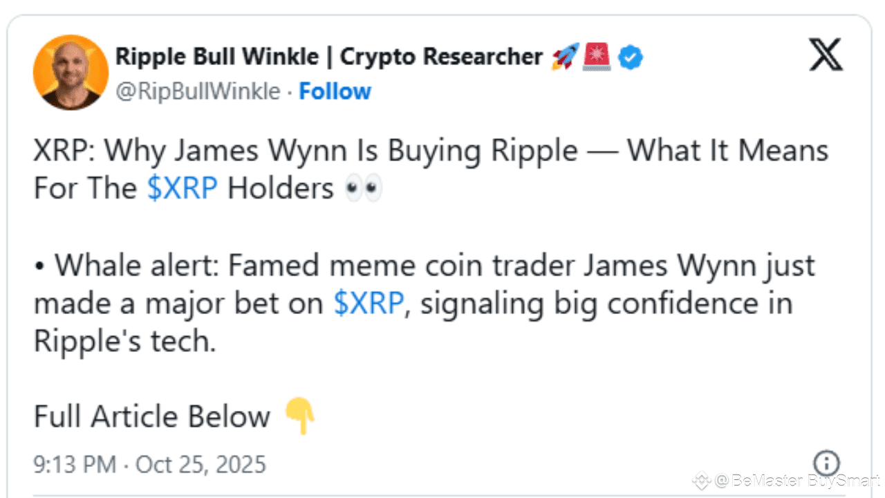 Why James Wynn Is Buying XRP and What It Means For XRP Holders | BeMaster  BuySmart on Binance Square