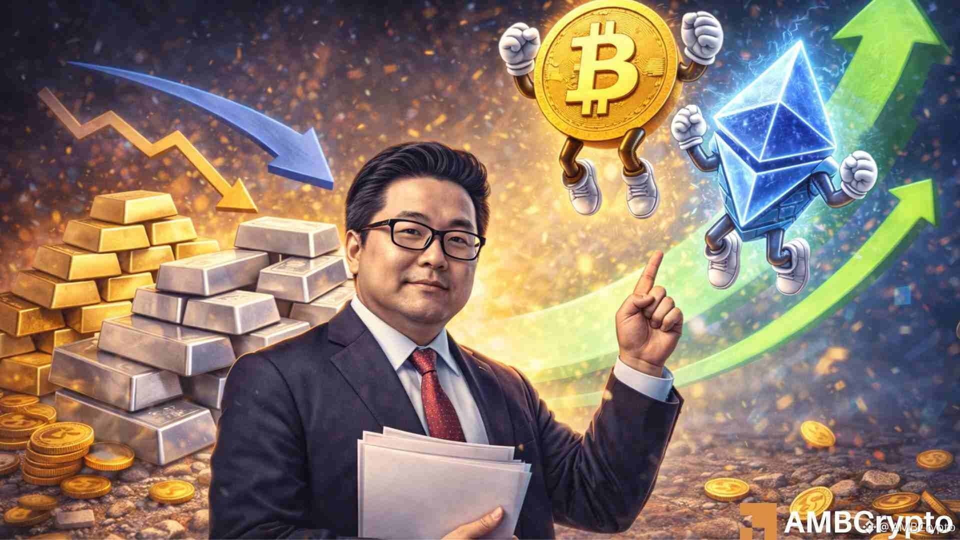 Crypto will surge if gold and silver 'take a break': Bitmine’s Tom Lee 