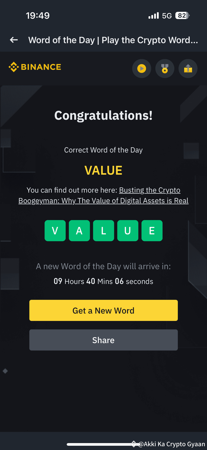 Mon mot crypto Binance du jour en 5 lettres ou #WODL est VA |  EasyBuzz_Aklesh sur Binance Square