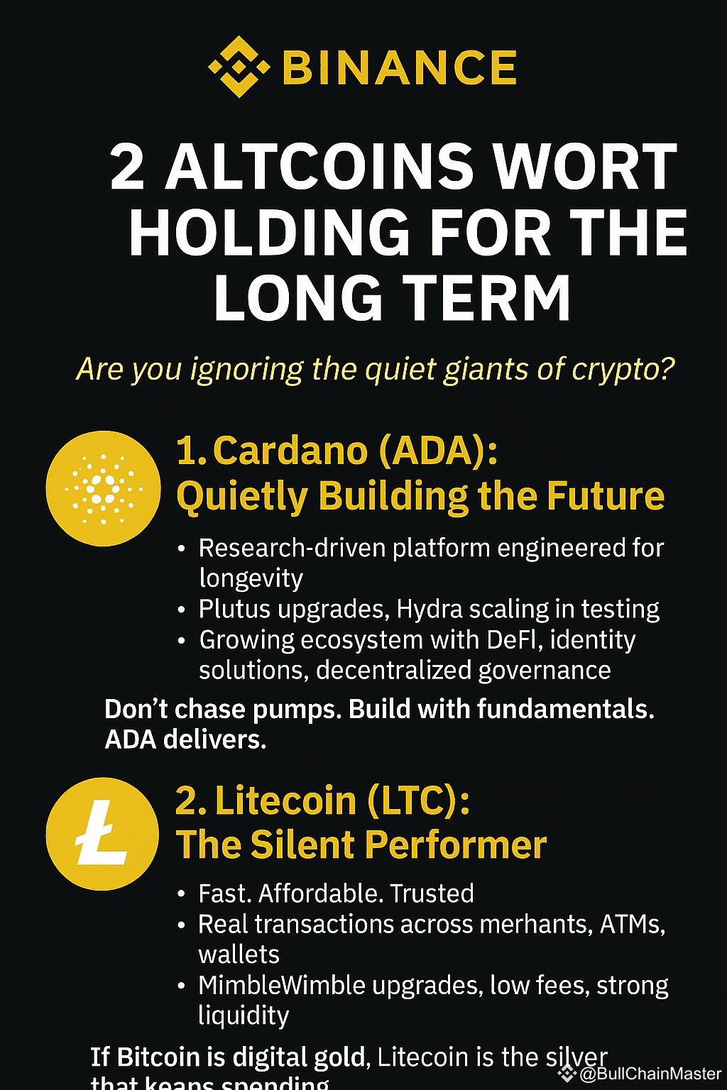 2 ALTCOINS UNDER $10 WORTH HOLDING FOR THE LONG TERM! Are | BullChainMaster  on Binance Square