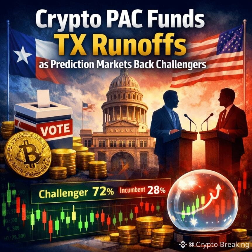 Crypto Pac Funds Tx Runoffs As Prediction Markets Back Challengers
