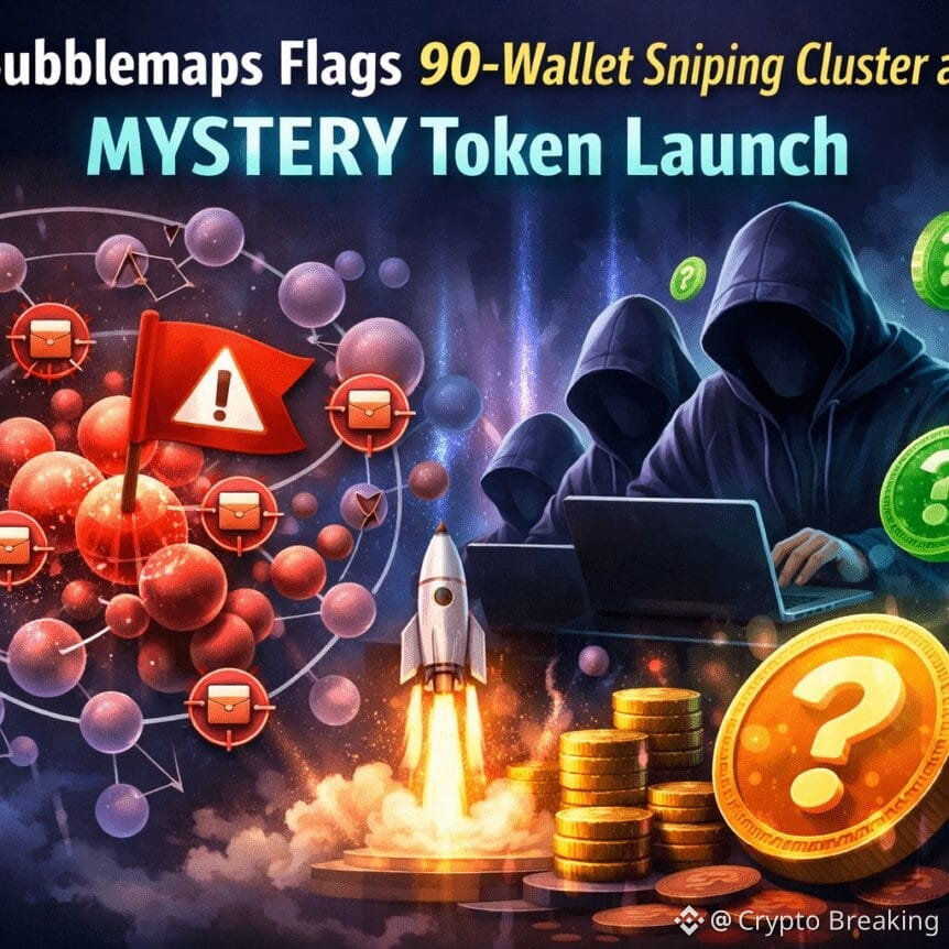 Bubblemaps Flags 90-Wallet Sniping Cluster At Mystery Token Launch