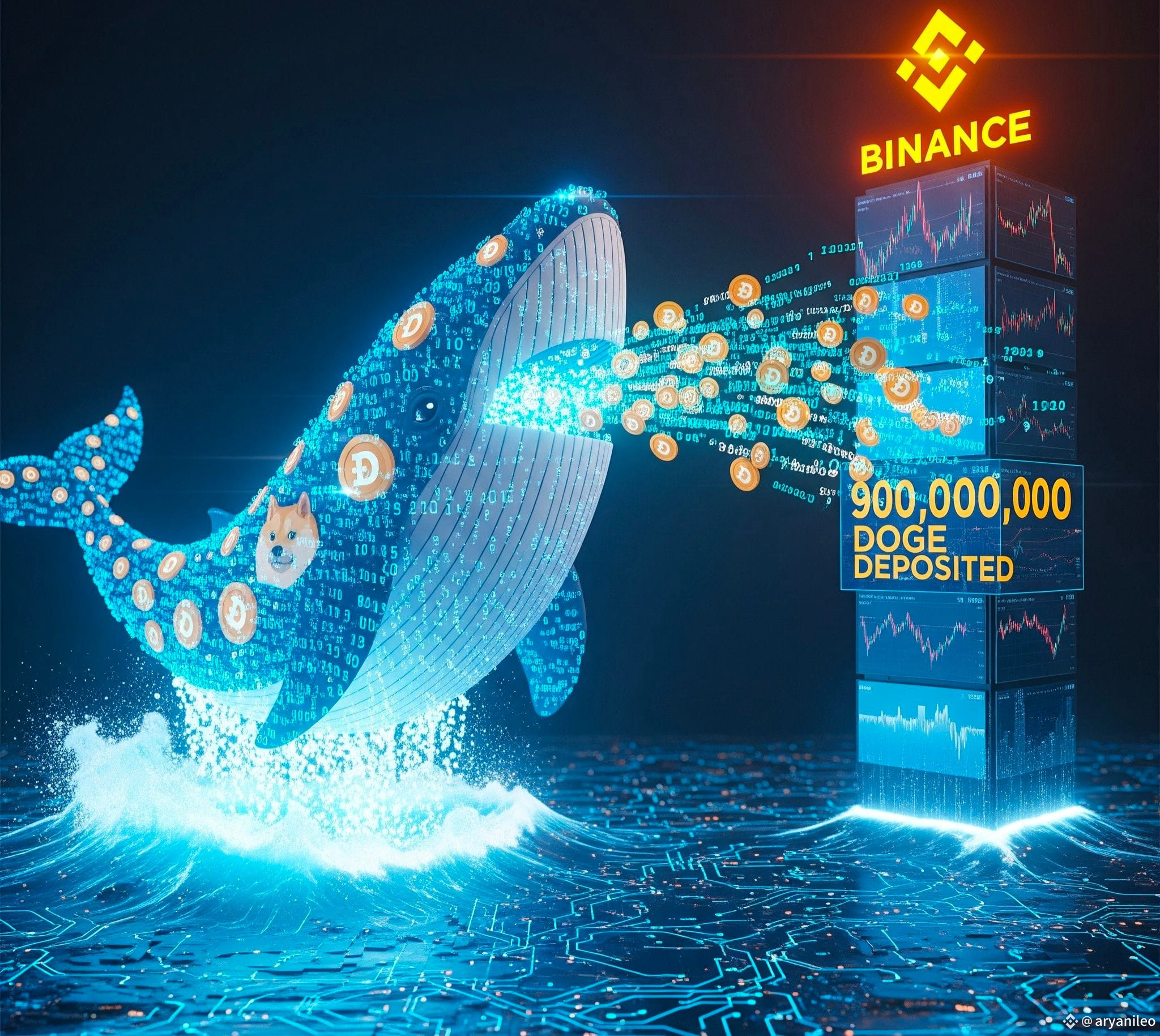 A massive whale transaction today saw 900 million Dogecoin - | aryanileo on  Binance Square