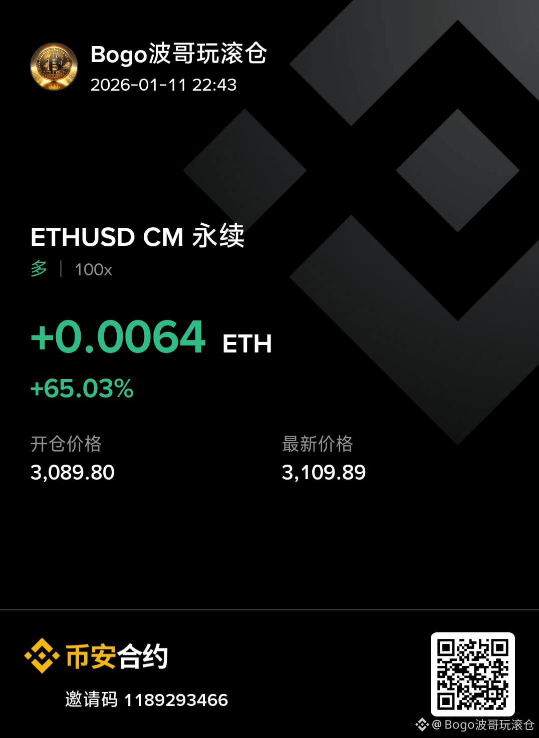 加密市场观察兄弟们，我还在坚持，希望你也和我一样，能坚持住。#比特币VS代币化黄金$ETH | Bogo波哥玩滚仓