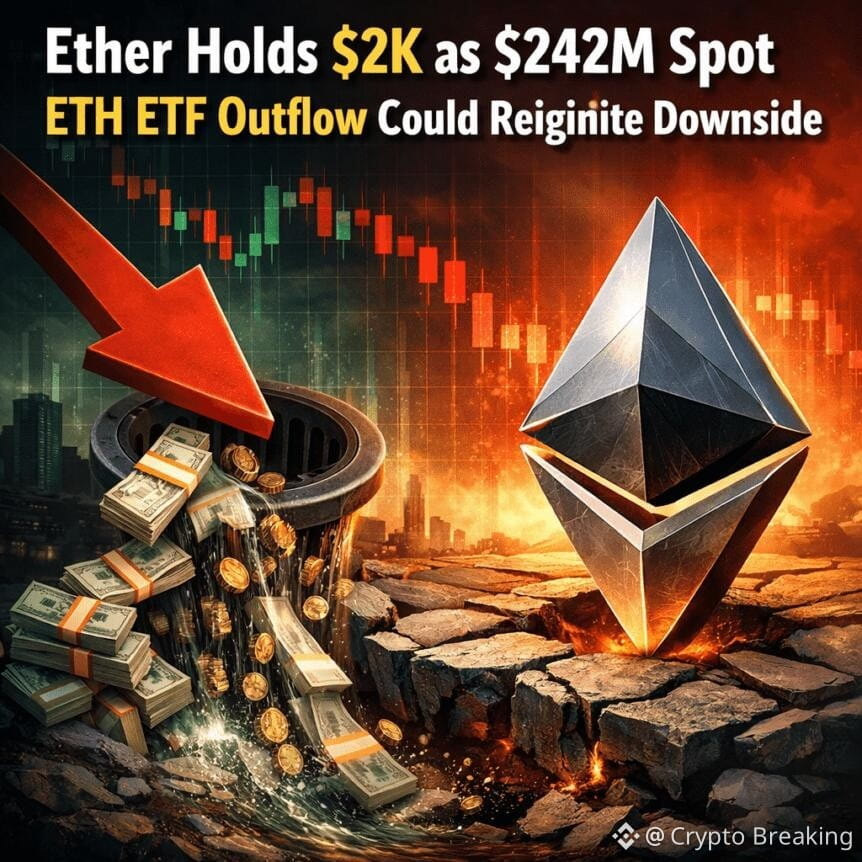 Ether Holds $2k As $242m Spot Eth Etf Outflow Could Reignite Downside