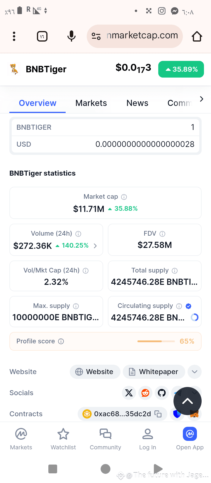 Bnb tiger contract address (95) foto