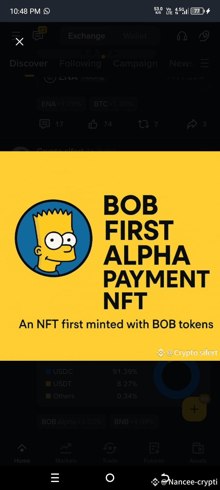 $BOB /USDT STRONG ALPHA MOMENTUM — BUYERS ACCUMULATING FOR N | Nancee ...