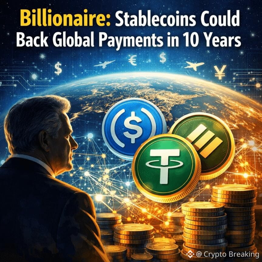 Billionaire: Stablecoins Could Back Global Payments In 10 Years