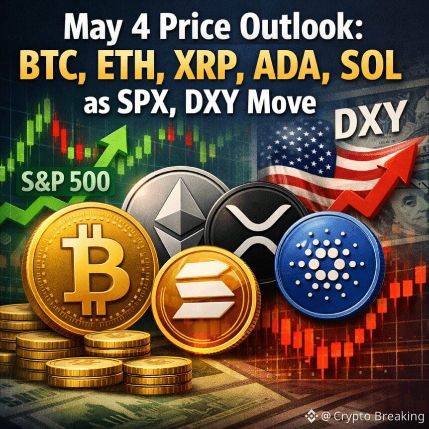 May 4 Price Outlook: Btc, Eth, Xrp, Ada, Sol As Spx, Dxy Move