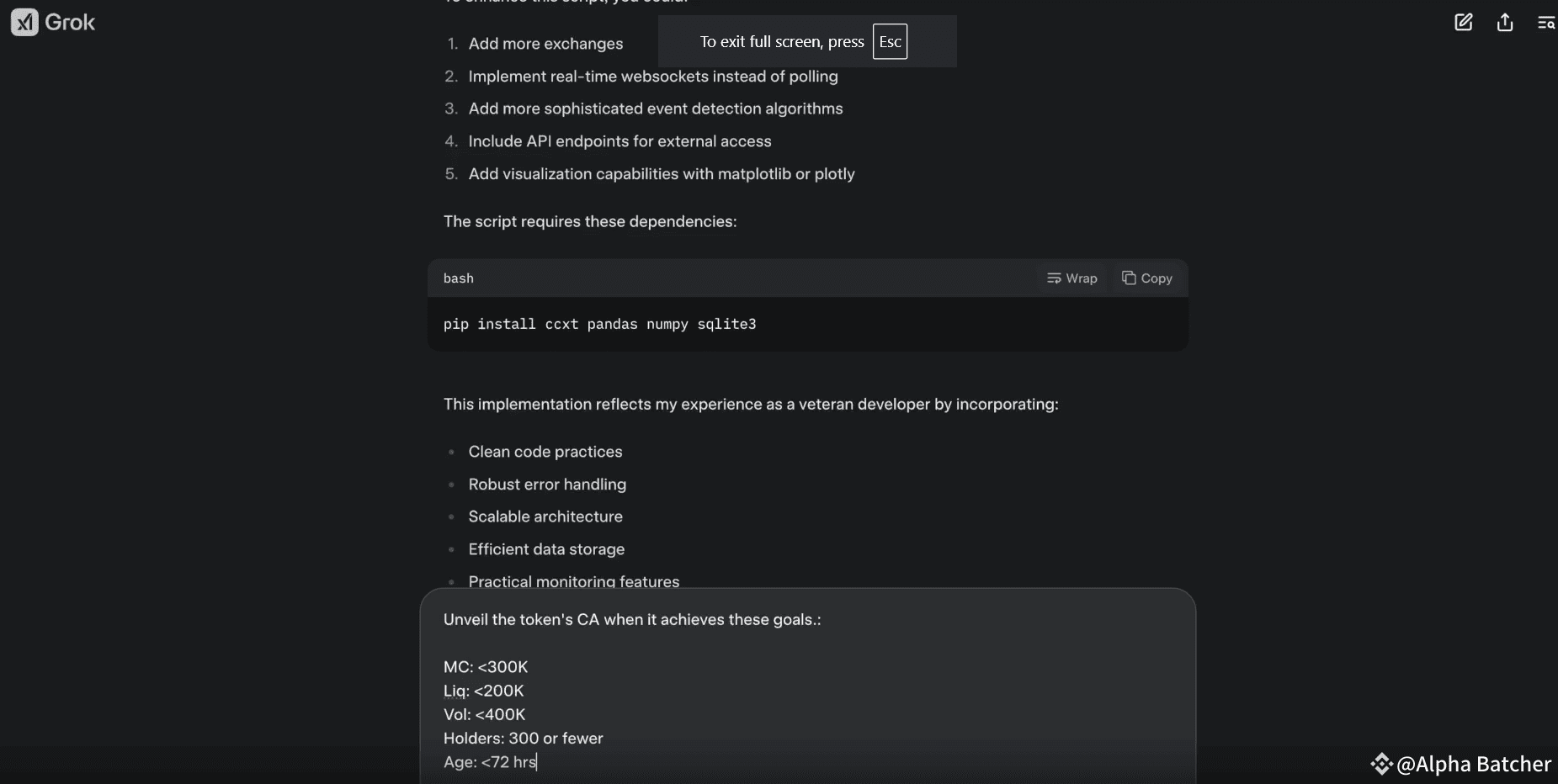 I CREATED A FULL-FLEDGED TRADING APP USING GROK 3 | Alpha Batcher on  Binance Square