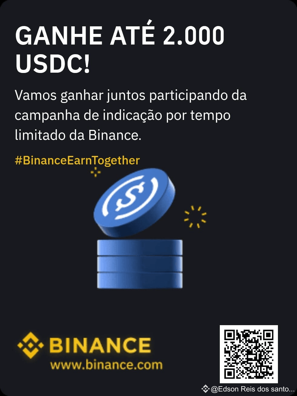 Step A: Copy the deposit address from Binance 1. Open the B | Edson Reis  dos santos on Binance Square