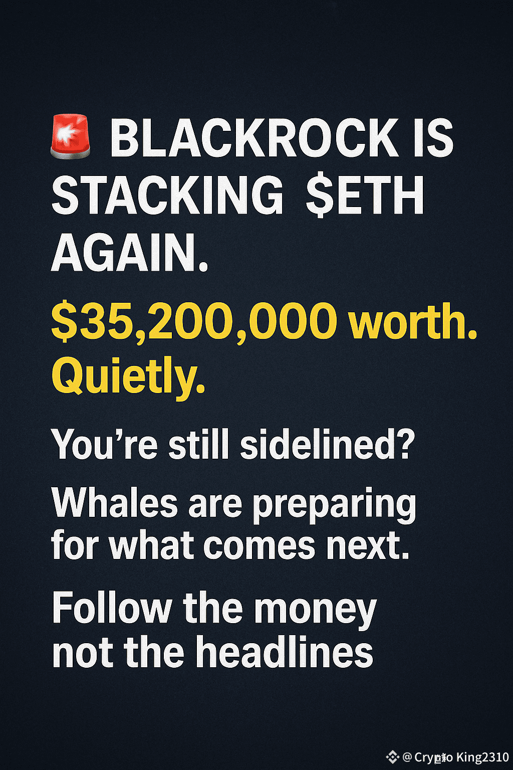 🚨 BLACKROCK is quietly stacking $ETH — $35,200,000 worth. | Crypto ...
